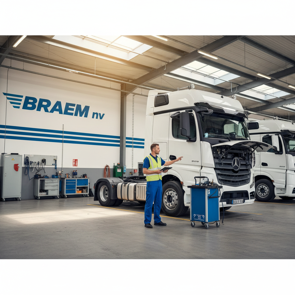 Realistische foto passend bij MAN & Mercedes vrachtwagen services bij Braem nv voor website SEO-